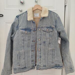 Old Navy Blue Denim Sherpa Jacket